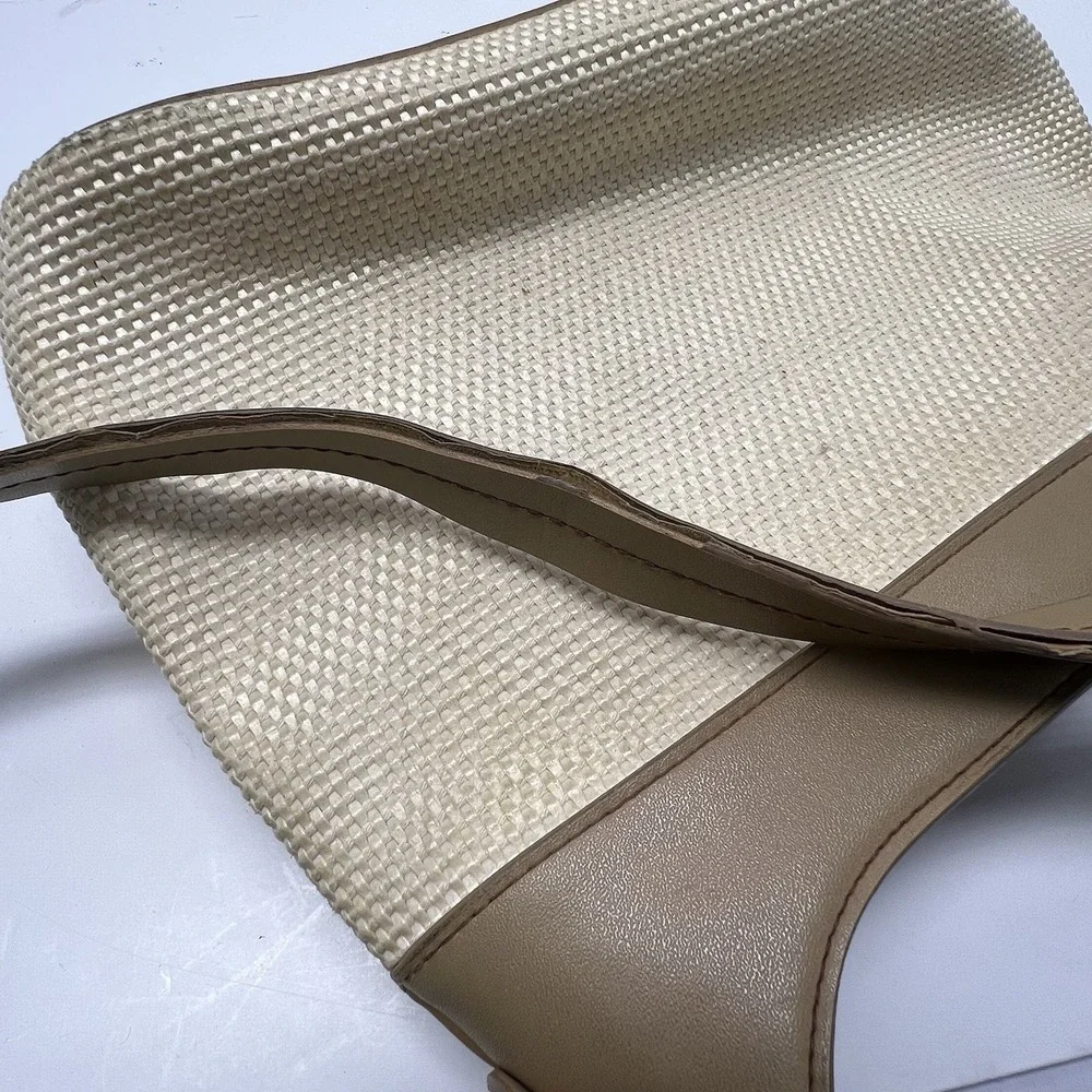 Etienne Aigner‎ Vintage Woven Bag Purse Faux Leather Trim 10x7x3.5